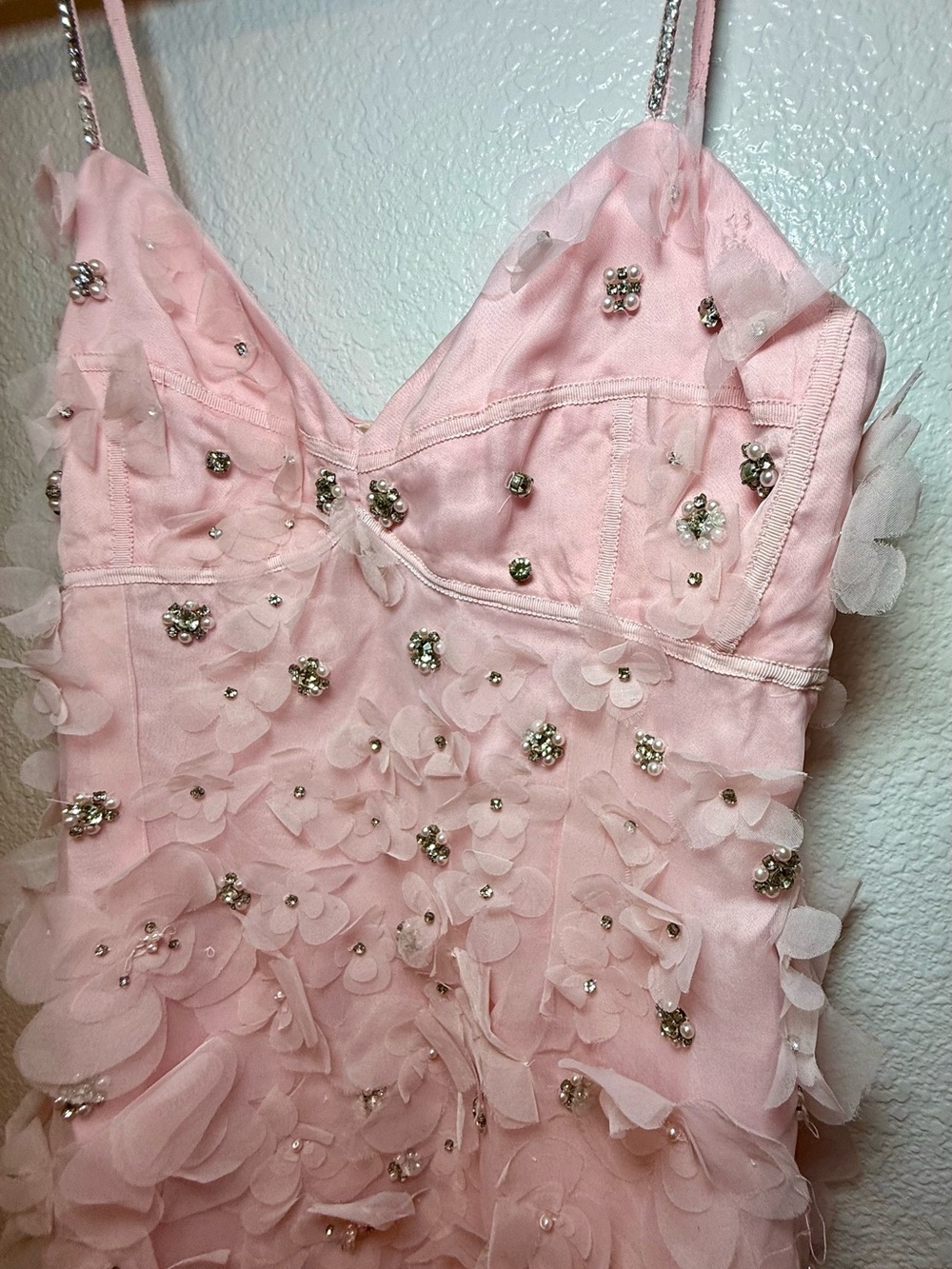 LoveShackFancy Pink Ambessa Embellished Organza Mini Dress - Picture 10 of 14